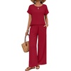 image:imageXIEERDUO Summer Sets For Women 2 Piece Sets Matching Set Women Clothing Lounge Set Beach Vacation Outfits 2026Red