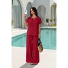 image:imageXIEERDUO Summer Sets For Women 2 Piece Sets Matching Set Women Clothing Lounge Set Beach Vacation Outfits 2026Red