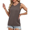 image:imageXIEERDUO Sweater Vest Women Crewneck Ribbed Knit Tank Tops Sleeveless Summer Tops Business Casual Outfits Work BlousesCoffee