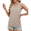 image:imageXIEERDUO Sweater Vest Women Crewneck Ribbed Knit Tank Tops Sleeveless Summer Tops Business Casual Outfits Work BlousesKhaki