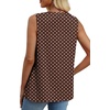 image:imageXIEERDUO Womens Tank Tops Sleeveless Lace Crochet Boho Tops Loose Fit Pleated Tunics Crewneck Summer Vacation Outfits FlowyBrown Polka Dots