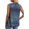image:imageXIEERDUO Womens Tank Tops Sleeveless Lace Crochet Boho Tops Loose Fit Pleated Tunics Crewneck Summer Vacation Outfits FlowyPatternedblue Gradient