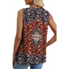 image:imageXIEERDUO Womens Tank Tops Sleeveless Lace Crochet Boho Tops Loose Fit Pleated Tunics Crewneck Summer Vacation Outfits FlowyPatternedboho Floral