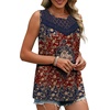 image:imageXIEERDUO Womens Tank Tops Sleeveless Lace Crochet Boho Tops Loose Fit Pleated Tunics Crewneck Summer Vacation Outfits FlowyPatternedboho Floral