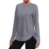 image:imageXIEERDUO Womens Workout Tops Long Sleeve Shirts Sun Protection UPF 50 Quick Dry Shirts for Hiking Running S3XL01 Grey