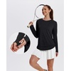 image:imageXIEERDUO Womens Workout Tops Long Sleeve Shirts Sun Protection UPF 50 Quick Dry Shirts for Hiking Running S3XL02 Black