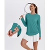 image:imageXIEERDUO Womens Workout Tops Long Sleeve Shirts Sun Protection UPF 50 Quick Dry Shirts for Hiking Running S3XL04 Aqua