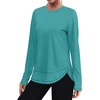 image:imageXIEERDUO Womens Workout Tops Long Sleeve Shirts Sun Protection UPF 50 Quick Dry Shirts for Hiking Running S3XL04 Aqua