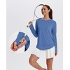 image:imageXIEERDUO Womens Workout Tops Long Sleeve Shirts Sun Protection UPF 50 Quick Dry Shirts for Hiking Running S3XL05 Blue