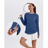 image:imageXIEERDUO Womens Workout Tops Long Sleeve Shirts Sun Protection UPF 50 Quick Dry Shirts for Hiking Running S3XL06 Dark Blue