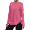 image:imageXIEERDUO Womens Workout Tops Long Sleeve Shirts Sun Protection UPF 50 Quick Dry Shirts for Hiking Running S3XL07 Watermelon Pink