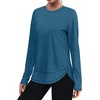 image:imageXIEERDUO Womens Workout Tops Long Sleeve Shirts Sun Protection UPF 50 Quick Dry Shirts for Hiking Running S3XL08 Green Blue