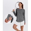 image:imageXIEERDUO Womens Workout Tops Long Sleeve Shirts Sun Protection UPF 50 Quick Dry Shirts for Hiking Running S3XL09 Dark Grey