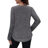 image:imageXIEERDUO Womens Workout Tops Long Sleeve Shirts Sun Protection UPF 50 Quick Dry Shirts for Hiking Running S3XL09 Dark Grey
