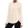 image:imageXIEERDUO Womens Workout Tops Long Sleeve Shirts Sun Protection UPF 50 Quick Dry Shirts for Hiking Running S3XL10 Apricot Cream White