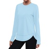 image:imageXIEERDUO Womens Workout Tops Long Sleeve Shirts Sun Protection UPF 50 Quick Dry Shirts for Hiking Running S3XL13 Baby Blue