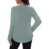 image:imageXIEERDUO Womens Workout Tops Long Sleeve Shirts Sun Protection UPF 50 Quick Dry Shirts for Hiking Running S3XL14 Grey Green