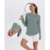 image:imageXIEERDUO Womens Workout Tops Long Sleeve Shirts Sun Protection UPF 50 Quick Dry Shirts for Hiking Running S3XL14 Grey Green