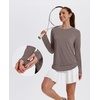 image:imageXIEERDUO Womens Workout Tops Long Sleeve Shirts Sun Protection UPF 50 Quick Dry Shirts for Hiking Running S3XL16 Brown