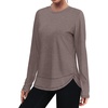 image:imageXIEERDUO Womens Workout Tops Long Sleeve Shirts Sun Protection UPF 50 Quick Dry Shirts for Hiking Running S3XL16 Brown