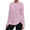 image:imageXIEERDUO Womens Workout Tops Long Sleeve Shirts Sun Protection UPF 50 Quick Dry Shirts for Hiking Running S3XL17 Peach Pink