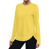 image:imageXIEERDUO Womens Workout Tops Long Sleeve Shirts Sun Protection UPF 50 Quick Dry Shirts for Hiking Running S3XL19 Yellow