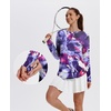 image:imageXIEERDUO Womens Workout Tops Long Sleeve Shirts Sun Protection UPF 50 Quick Dry Shirts for Hiking Running S3XL21 Tie Dye Purple Floral