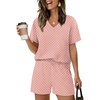 image:imageXIEERDUO Lounge Sets for Women Shorts Lightweight Summer Pajamas Set Sleepwear 2 Piece Sets Airport Vacation OutfitsPink Spots