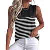 image:imageXIEERDUO Sweater Vest Women Crewneck Ribbed Knit Tank Tops Sleeveless Summer Tops Business Casual Outfits Work BlousesStriped Blackwhite