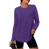 image:imageXIEERDUO Womens Workout Tops Long Sleeve Shirts Sun Protection UPF 50 Quick Dry Shirts for Hiking Running S3XL11 Purple