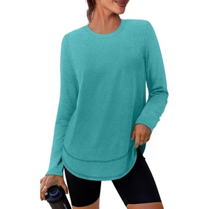 image:imageXIEERDUO Womens Workout Tops Long Sleeve Shirts Sun Protection UPF 50 Quick Dry Shirts for Hiking Running S3XL04 Aqua