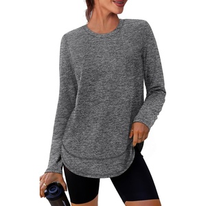 image:imageXIEERDUO Womens Workout Tops Long Sleeve Shirts Sun Protection UPF 50 Quick Dry Shirts for Hiking Running S3XL09 Dark Grey