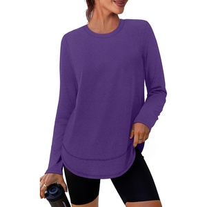 image:imageXIEERDUO Womens Workout Tops Long Sleeve Shirts Sun Protection UPF 50 Quick Dry Shirts for Hiking Running S3XL11 Purple