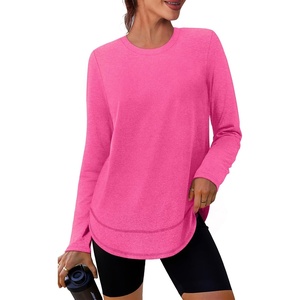 image:imageXIEERDUO Womens Workout Tops Long Sleeve Shirts Sun Protection UPF 50 Quick Dry Shirts for Hiking Running S3XL15 Hot Pink