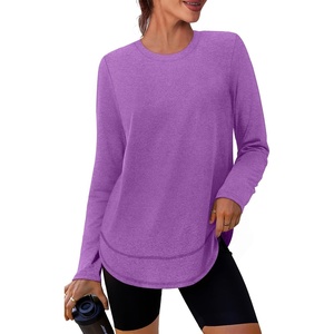 image:imageXIEERDUO Womens Workout Tops Long Sleeve Shirts Sun Protection UPF 50 Quick Dry Shirts for Hiking Running S3XL18 Bright Purple