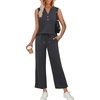 image:imageXIEERDUO Two Piece Lounge Sets for Women Summer Vacation Beach Travel Airport Outfits Casual Cruise Fashion 2026Dark Grey