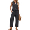 image:imageXIEERDUO Two Piece Lounge Sets for Women Summer Vacation Beach Travel Airport Outfits Casual Cruise Fashion 2026Dark Grey
