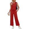 image:imageXIEERDUO Two Piece Lounge Sets for Women Summer Vacation Beach Travel Airport Outfits Casual Cruise Fashion 2026Red
