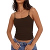 image:imageXIEERDUO Womens Square Neck Fitted Tank Tops Slim Fit Shirts 2026 Basic Spring Summer Coffee 2XL