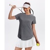image:imageXIEERDUO Womens Workout Tops Short Sleeve Shirts Sun Protection UPF 50 Quick Dry Outfits for Hiking Running S3XL01 Grey