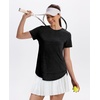 image:imageXIEERDUO Womens Workout Tops Short Sleeve Shirts Sun Protection UPF 50 Quick Dry Outfits for Hiking Running S3XL02 Black
