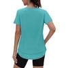 image:imageXIEERDUO Womens Workout Tops Short Sleeve Shirts Sun Protection UPF 50 Quick Dry Outfits for Hiking Running S3XL03 Aqua