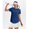 image:imageXIEERDUO Womens Workout Tops Short Sleeve Shirts Sun Protection UPF 50 Quick Dry Outfits for Hiking Running S3XL05 Navy Blue