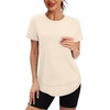 image:imageXIEERDUO Womens Workout Tops Short Sleeve Shirts Sun Protection UPF 50 Quick Dry Outfits for Hiking Running S3XL07 Apricot Cream White