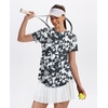 image:imageXIEERDUO Womens Workout Tops Short Sleeve Shirts Sun Protection UPF 50 Quick Dry Outfits for Hiking Running S3XL14 Black White Floral