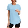 image:imageXIEERDUO Womens Workout Tops Short Sleeve Shirts Sun Protection UPF 50 Quick Dry Outfits for Hiking Running S3XL19 Baby Blue
