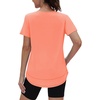 image:imageXIEERDUO Womens Workout Tops Short Sleeve Shirts Sun Protection UPF 50 Quick Dry Outfits for Hiking Running S3XL22 Light Orange