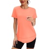 image:imageXIEERDUO Womens Workout Tops Short Sleeve Shirts Sun Protection UPF 50 Quick Dry Outfits for Hiking Running S3XL22 Light Orange