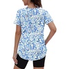 image:imageXIEERDUO Womens Workout Tops Short Sleeve Shirts Sun Protection UPF 50 Quick Dry Outfits for Hiking Running S3XL23 Blue White Floral