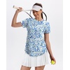 image:imageXIEERDUO Womens Workout Tops Short Sleeve Shirts Sun Protection UPF 50 Quick Dry Outfits for Hiking Running S3XL23 Blue White Floral